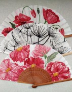 abanicos de seda pintada a mano de arte y seda